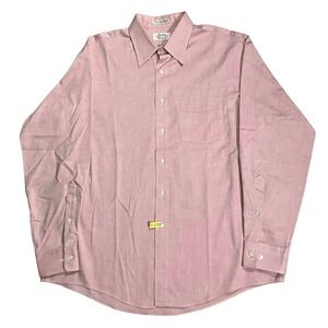 Mens Pinpoint Oxford Shirt Pink Long Sleeve Arrow Fairfield 17-34/35 Traditional